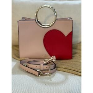 Kate Spade New York Heart It Sam Satchel Pink Red Studded